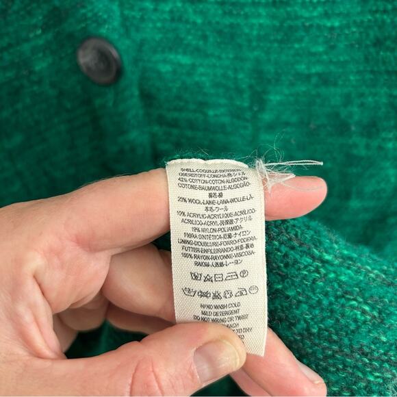 Free People Loch Raven Kelly Green Sweater Wool Jacket Women’s Size Medium - Picture 5 of 7